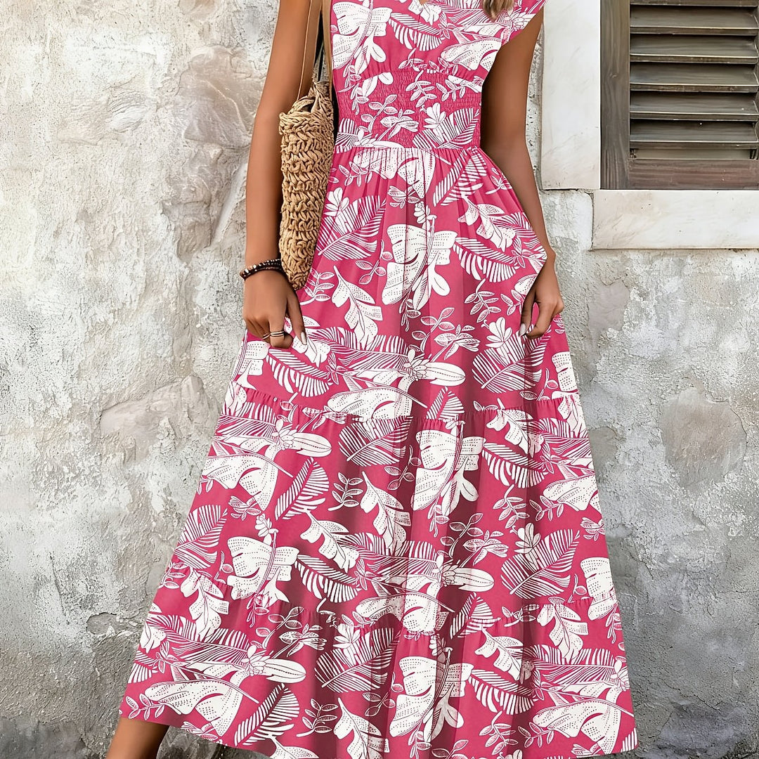 Uomaboutique Camilla blomstret lang kjole 13