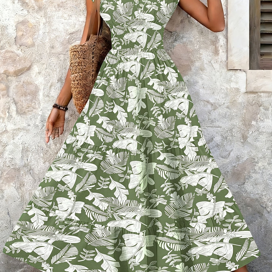 Uomaboutique Camilla blomstret lang kjole 15