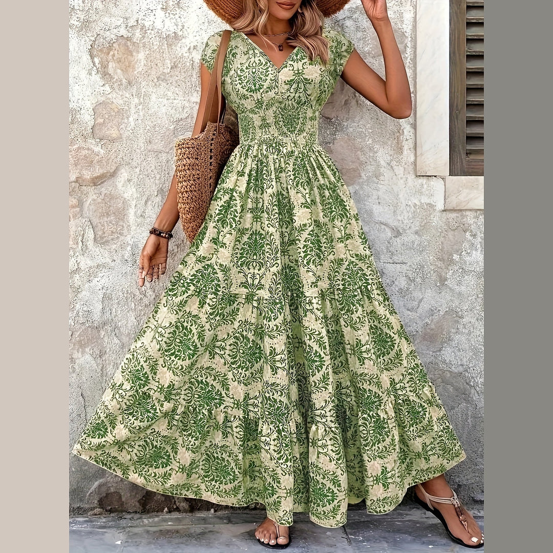 Uomaboutique Camilla blomstret lang kjole 7