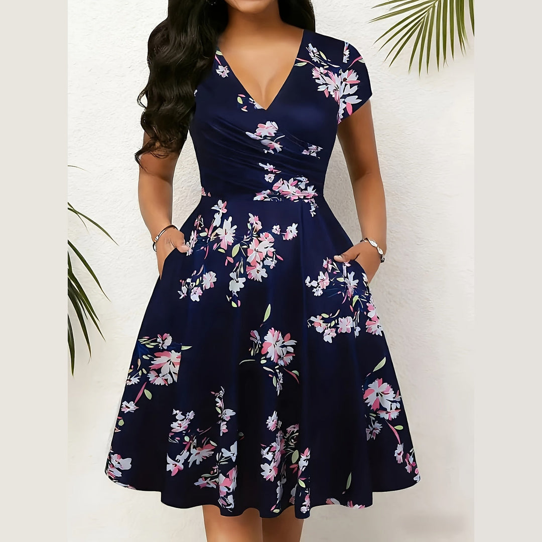 Uomaboutique Helene blomstret midikjole 4