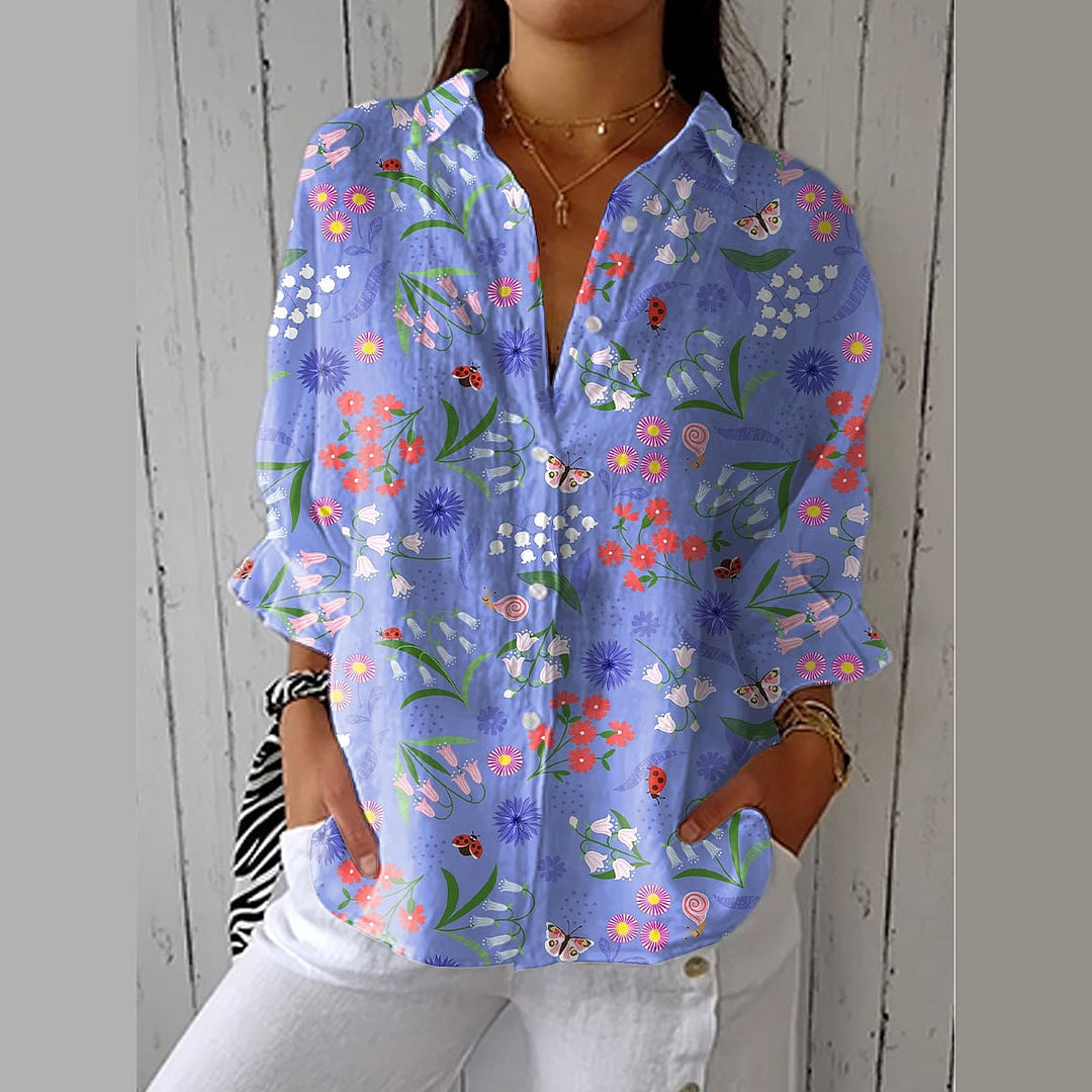 Uomaboutique Leonora blomstret bluse 1