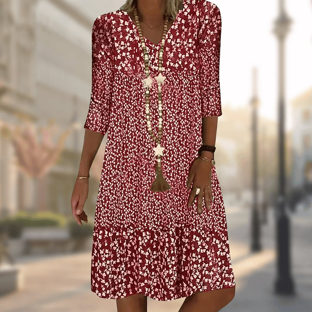 Uomaboutique Lilja blomstret midikjole 2