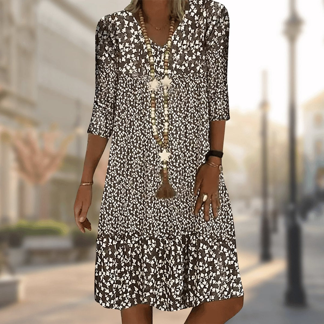 Uomaboutique Lilja blomstret midikjole 3