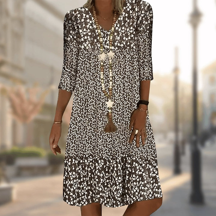 Uomaboutique Lilja blomstret midikjole 3