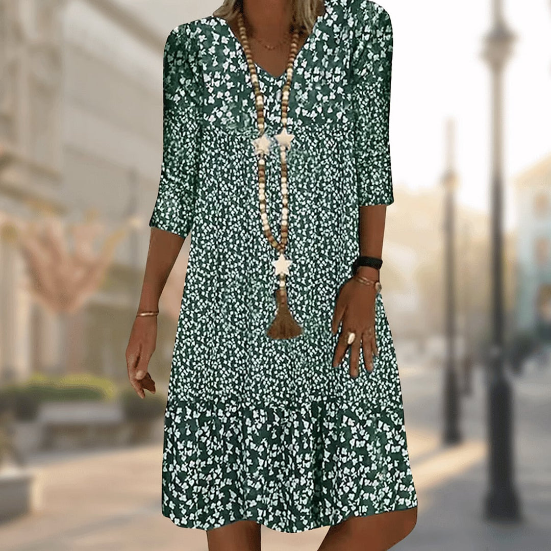 Uomaboutique Lilja blomstret midikjole 4