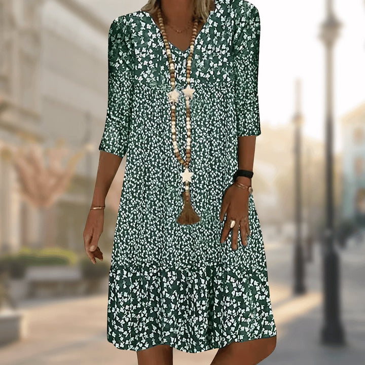 Uomaboutique Lilja blomstret midikjole 4