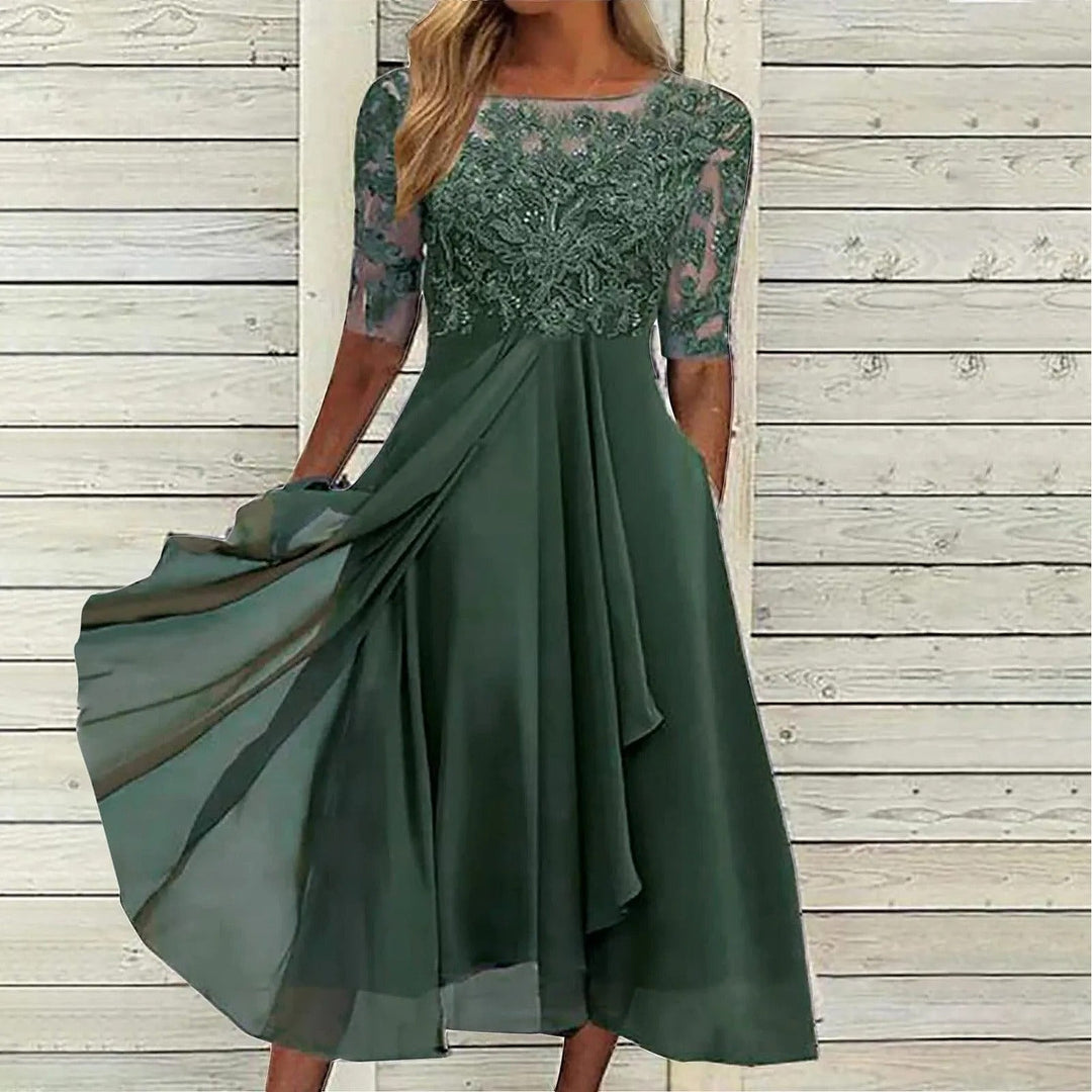 Uomaboutique Marie lang festkjole dame 4