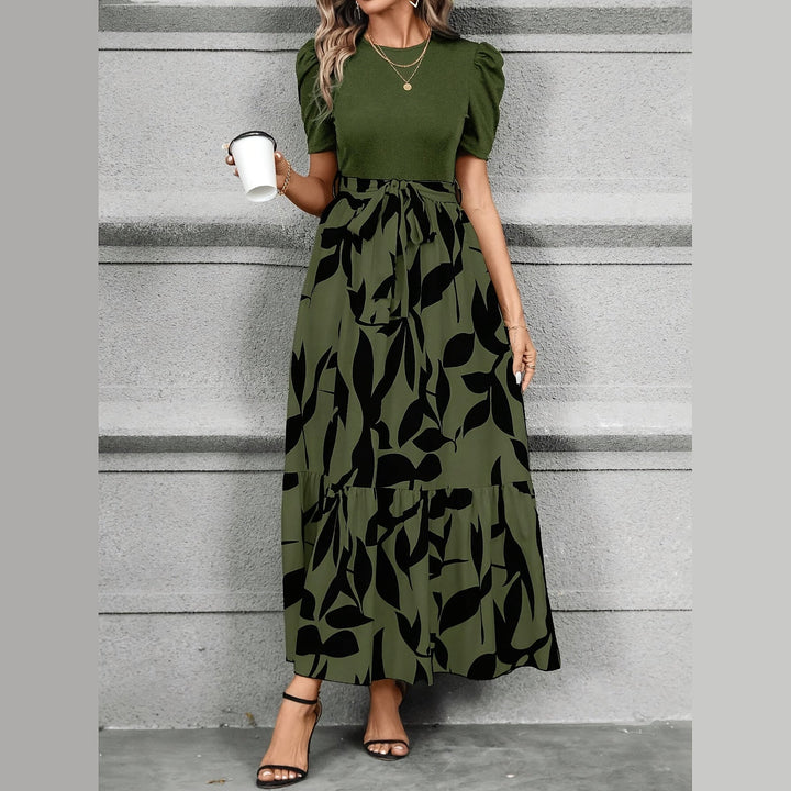 Uomaboutique Trine blomstret lang kjole 1
