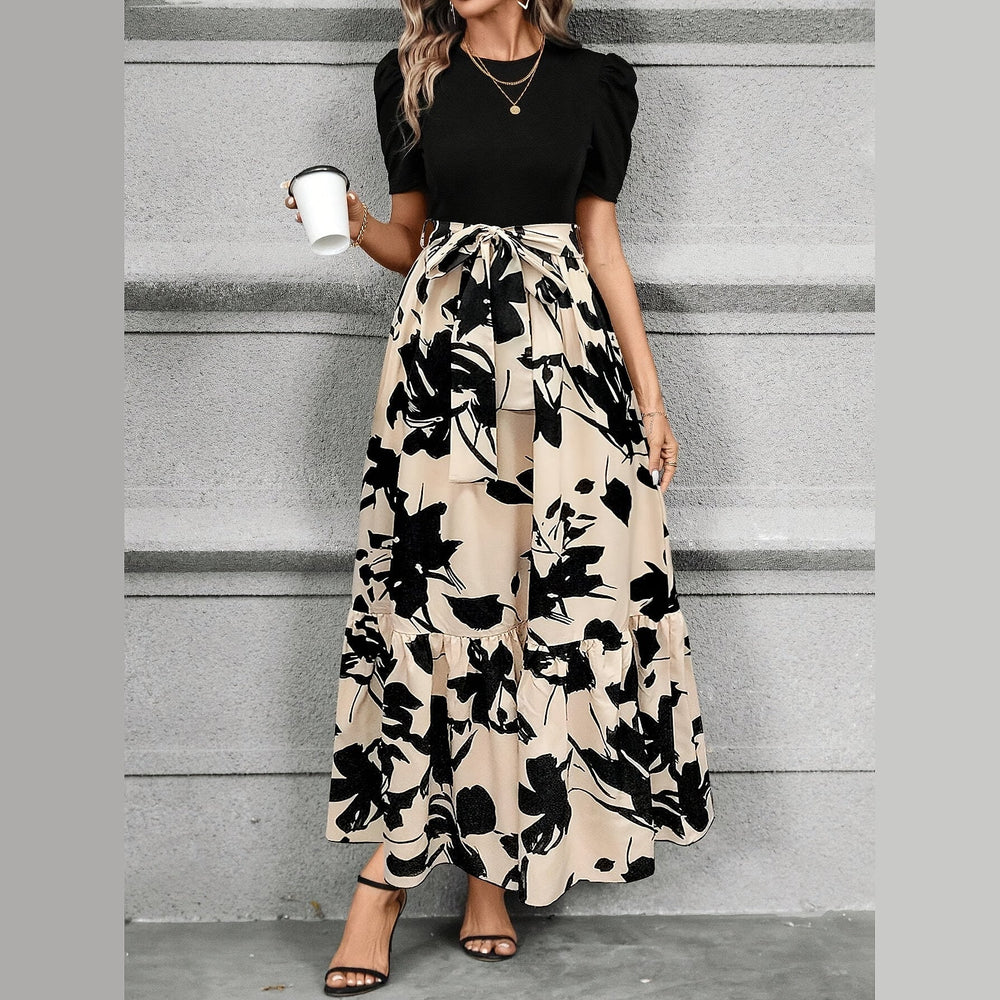 Uomaboutique Trine blomstret lang kjole 2