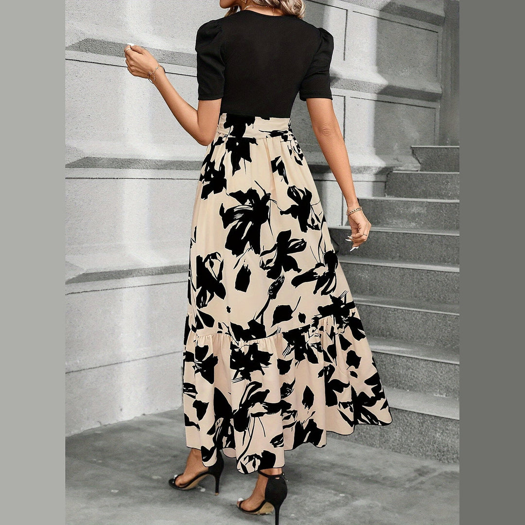 Uomaboutique Trine blomstret lang kjole 3