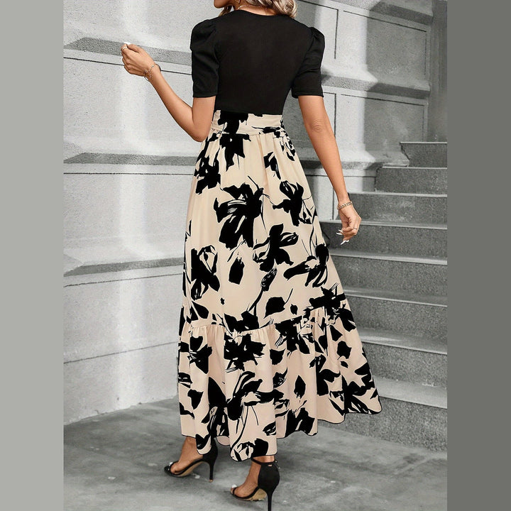 Uomaboutique Trine blomstret lang kjole 3