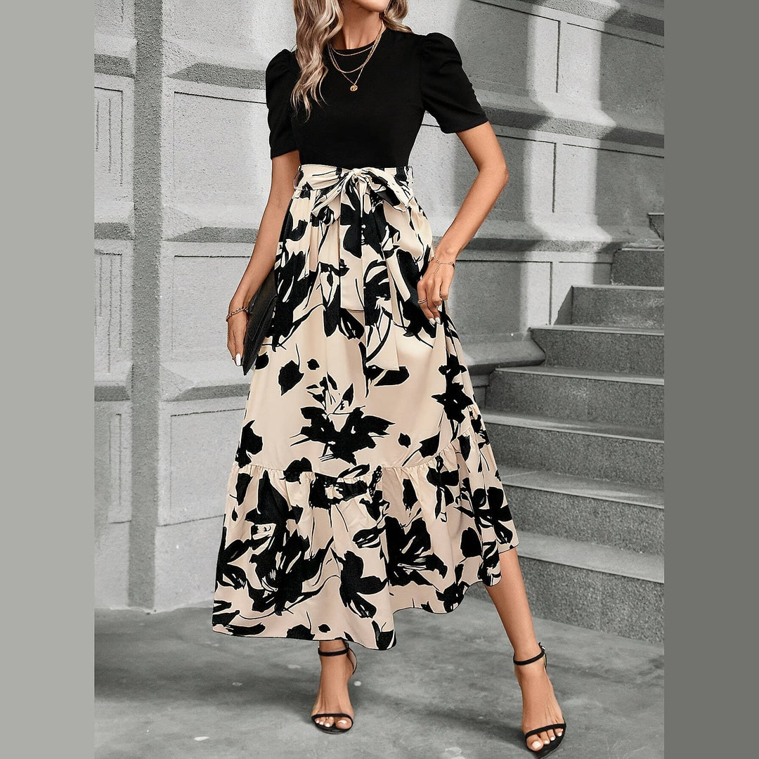 Uomaboutique Trine blomstret lang kjole 5