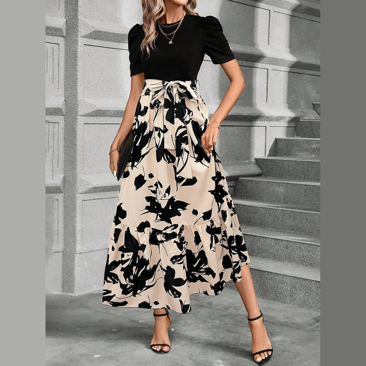 Uomaboutique Trine blomstret lang kjole 5