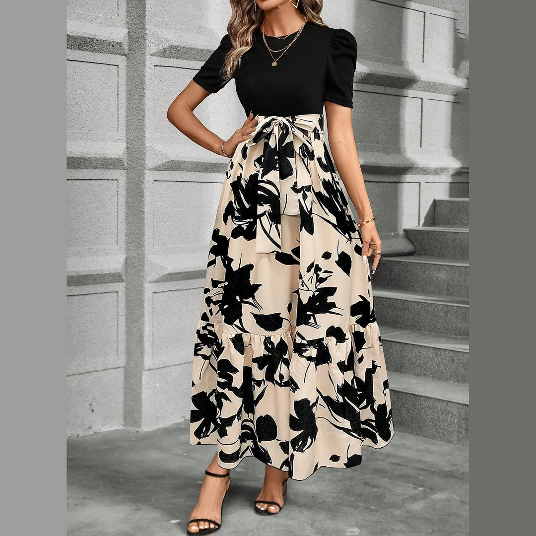 Uomaboutique Trine blomstret lang kjole 7