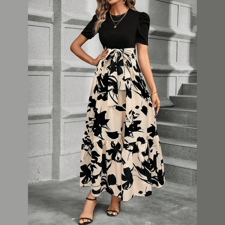 Uomaboutique Trine blomstret lang kjole 7